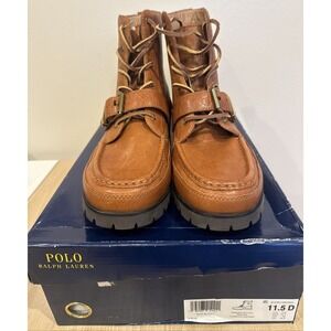 Polo Ralph Lauren Ranger Brown Leather Lace Up Boot Men's 11.5 D New